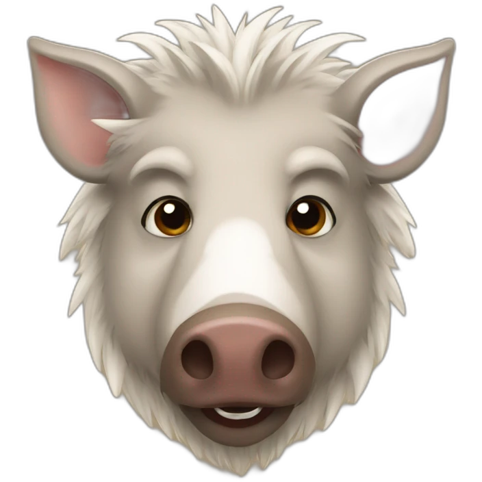 furries brown boar with white tusks emoji