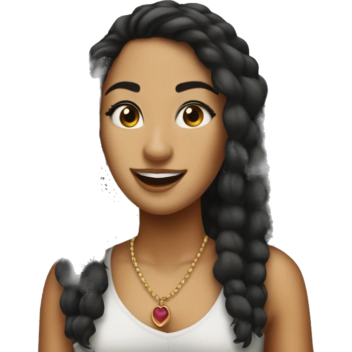 Bella wearing Santana emoji