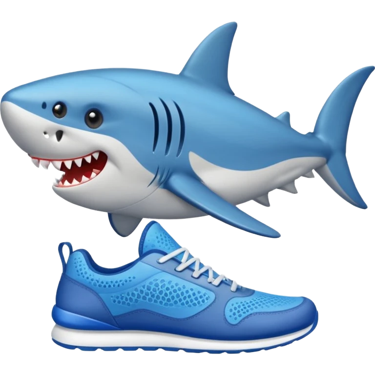 Tiburón con zapatillas azules emoji