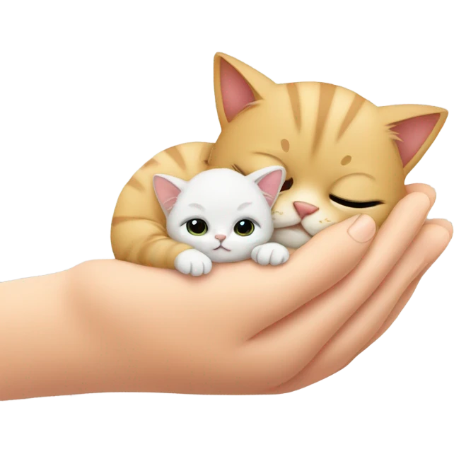 Cute cat holding baby emoji