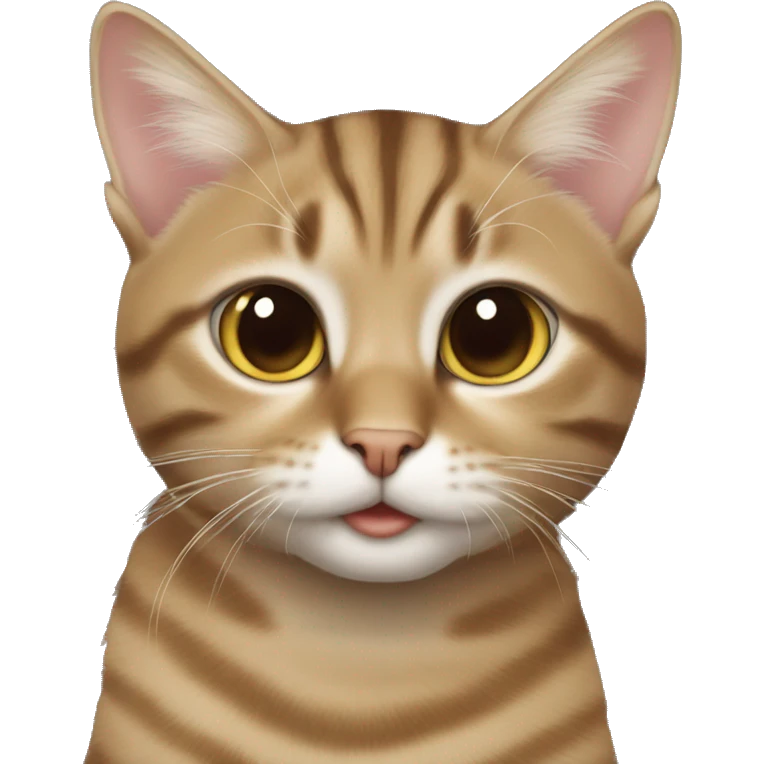 Tabby cat with white brown haired girl emoji