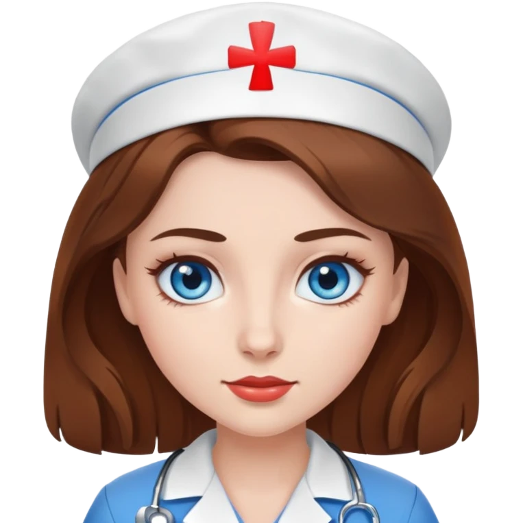 sexy nurse white skin brown hair blue eyes emoji