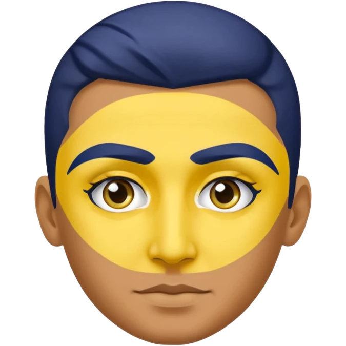 Fenerbahçe fan emoji, person with yellow and navy blue face paint emoji