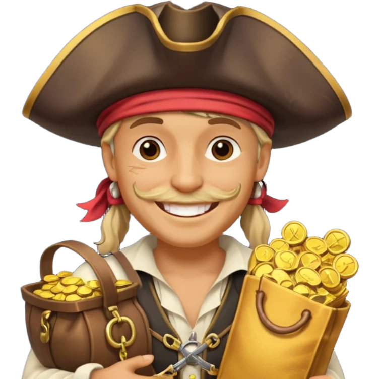 pirate steal gold from children emoji