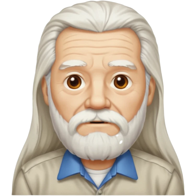 glasses elderly man long hair and long bearded with shirt emoji