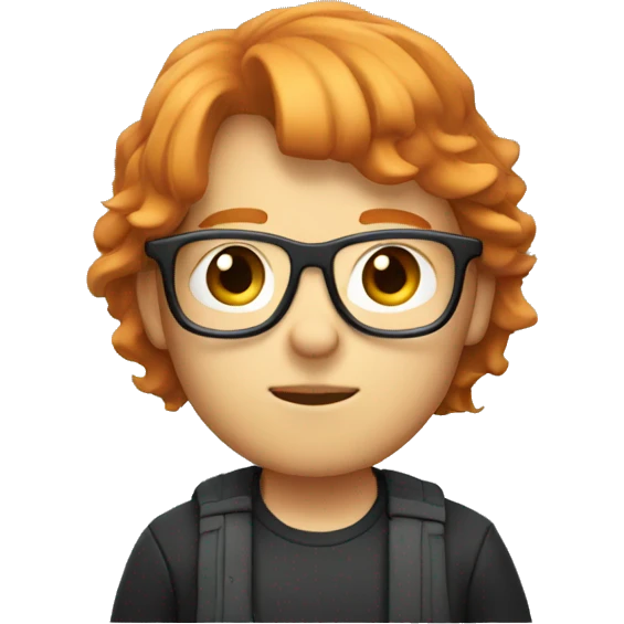 Nerdie with ginger hair and bangs emoji