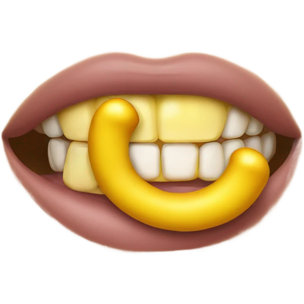 emoji face sucking a yellow bone emoji