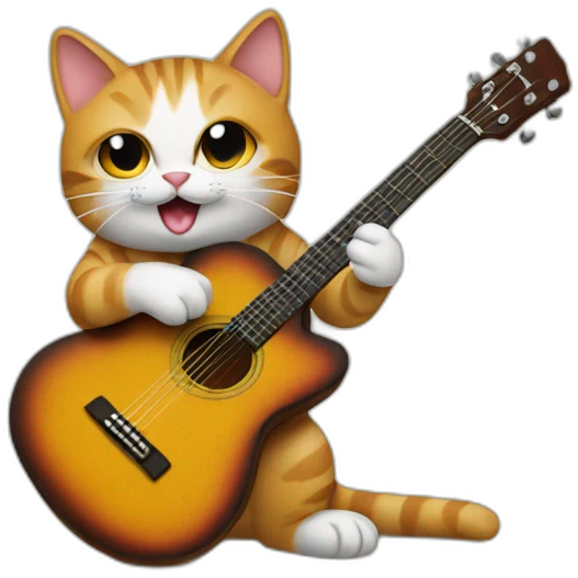 cat playing guitar emoji