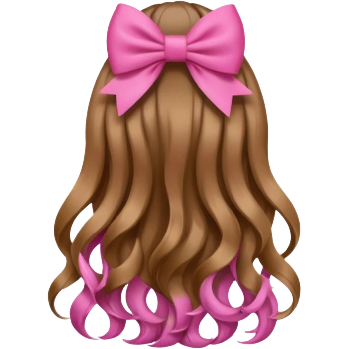 hair from behind with a pink bow emoji