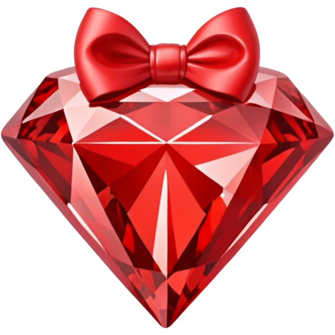  red bow shaped 56-carat diamond emoji