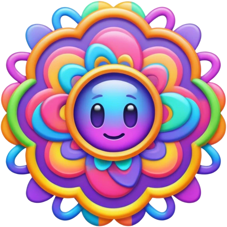 Psychedelic colored Border line emoji