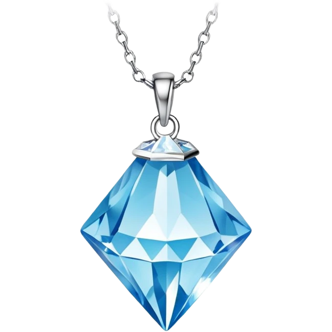 Zoomed out Light blue crystal necklace charm emoji