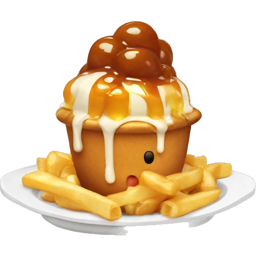 Poutine qui mange une poutine emoji