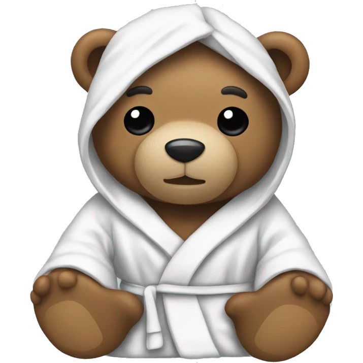 Teddy bear wearing a bath robe emoji