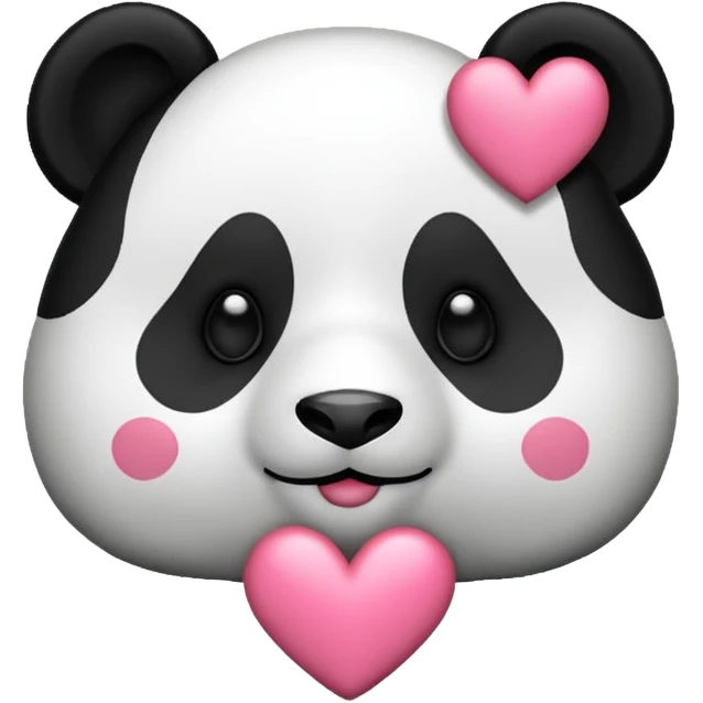 Panda blanco corazón rosa emoji
