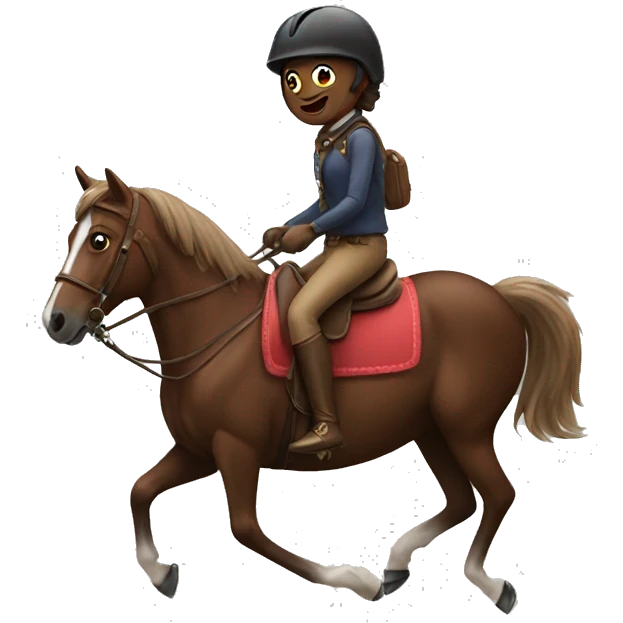 Riding a brownie emoji