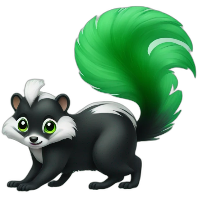 Skunk with green air emoji