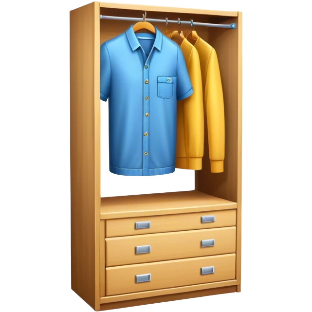Professional emoji for Furniture Design: a close-up of a 3D wardrobe on top of a blueprint, with a measuring tape beside it. The icon should represent the detailed design and measurement process in furniture design. Transparent background. emoji