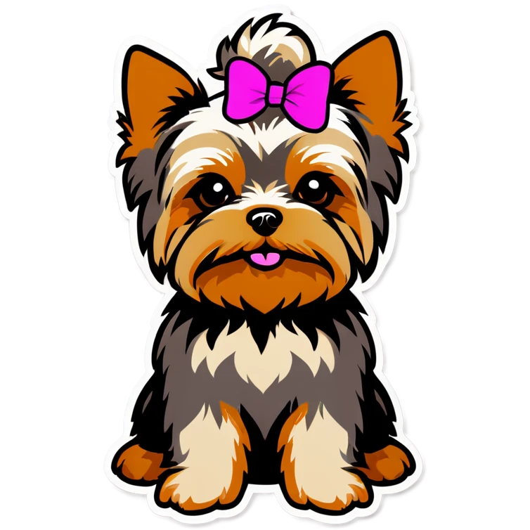 Yorkie with a pink T-shirt  emoji