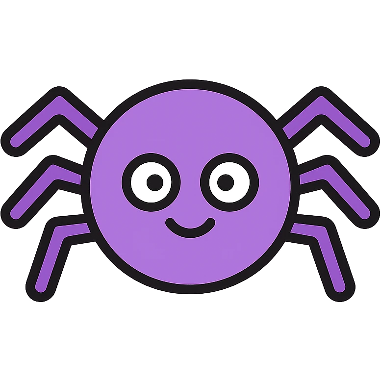 cute 2D simple purple spider icon emoji