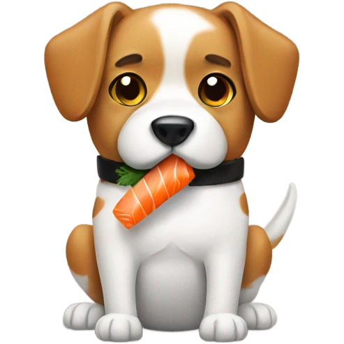 dog with sushi  emoji