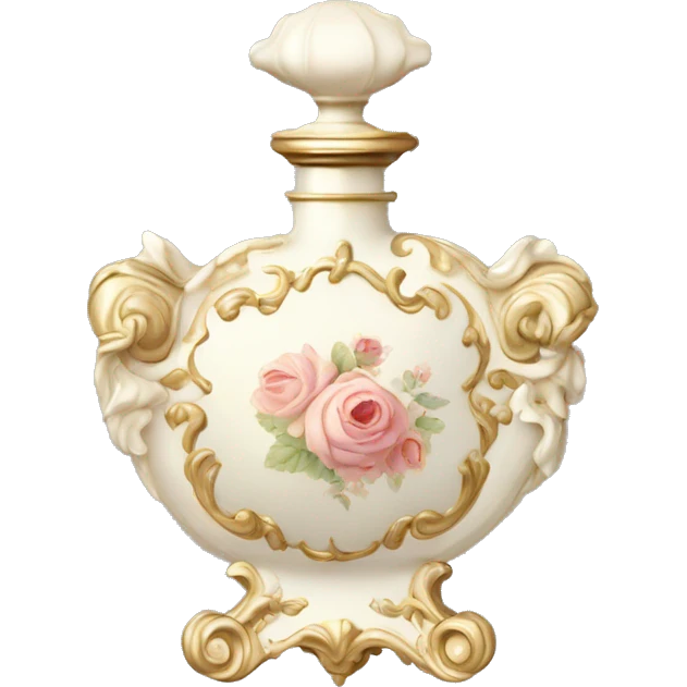 Vintage rococo perfume pale white emoji