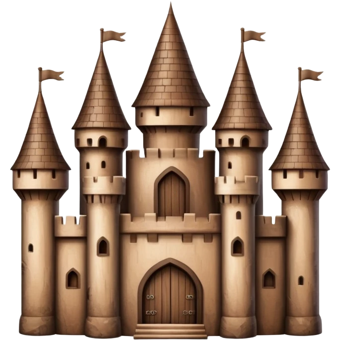 wooden castle with towers emoji