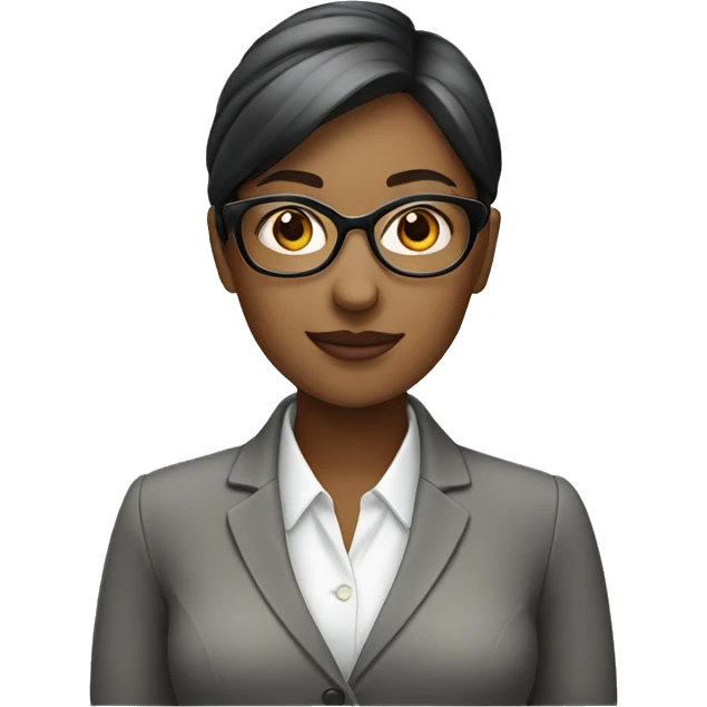 business work woman with eyeglass emoji