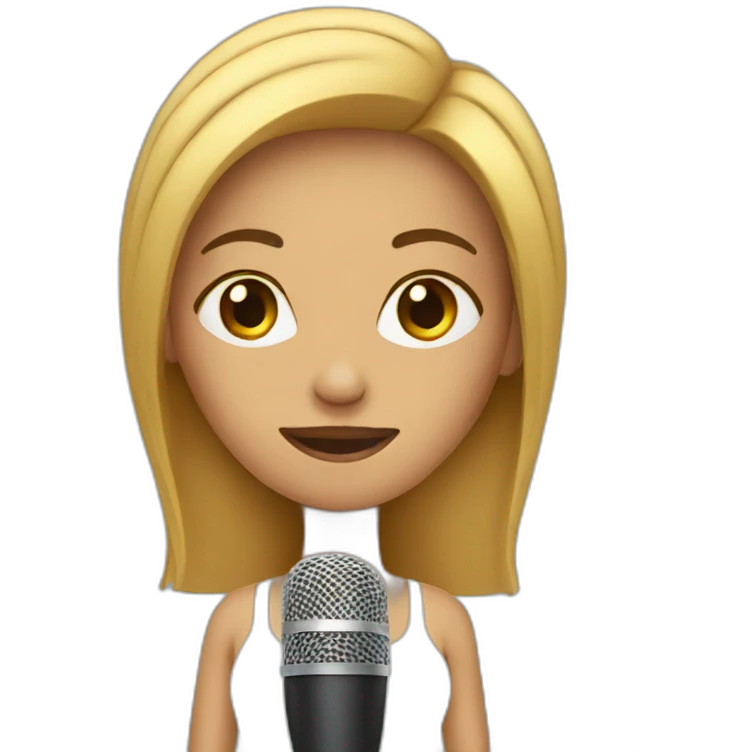 Woman with microphone emoji