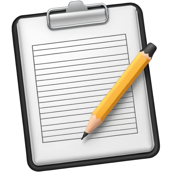 document emoji, white paper with a pencil emoji