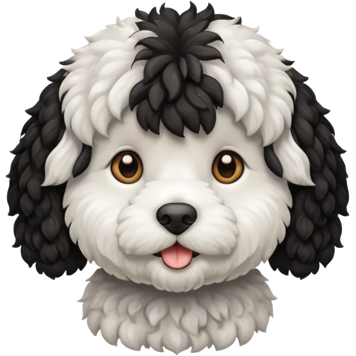 black and white cockapoo emoji