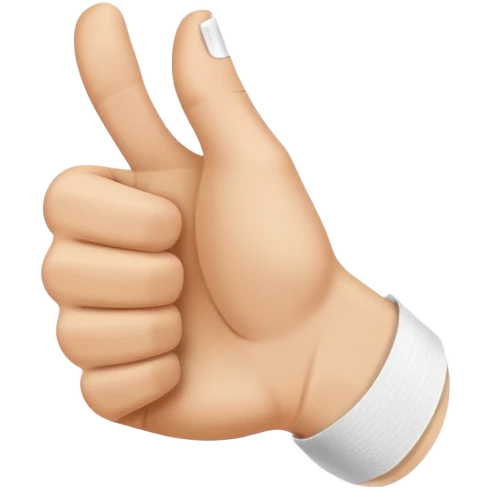 Thumbs up with thumb wrapped in white athletic tape emoji
