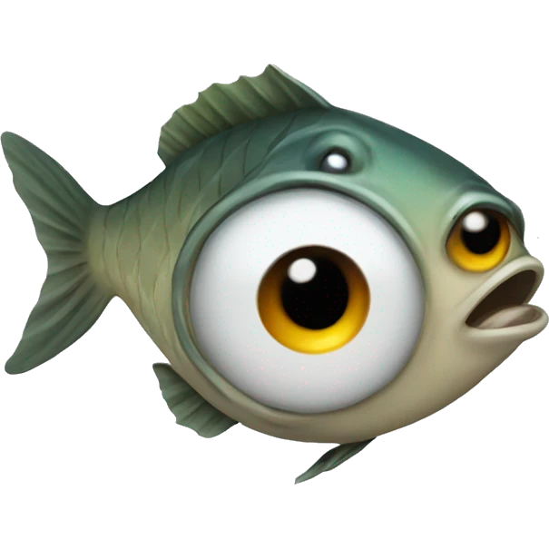 Fish with lazy eye emoji
