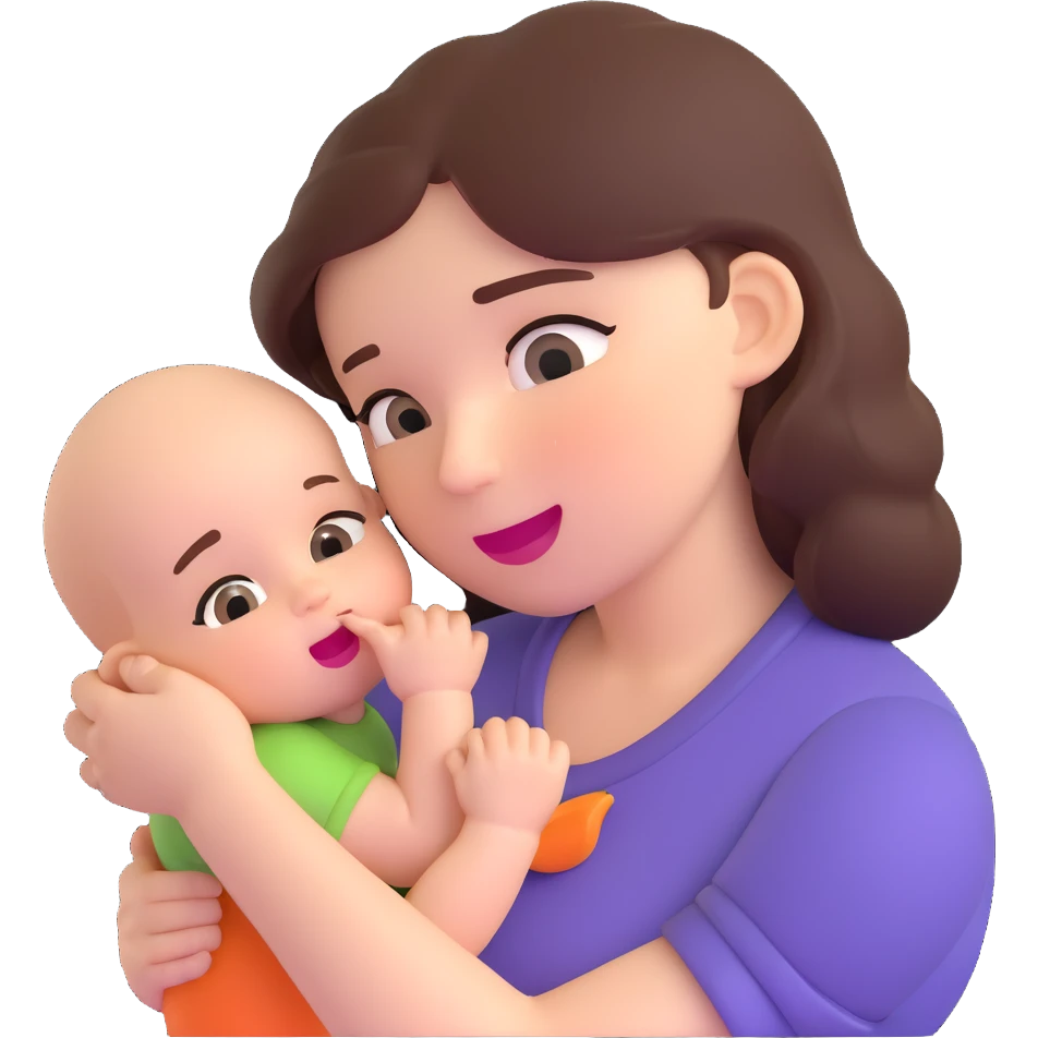 cute baby biting his mother's arm emoji