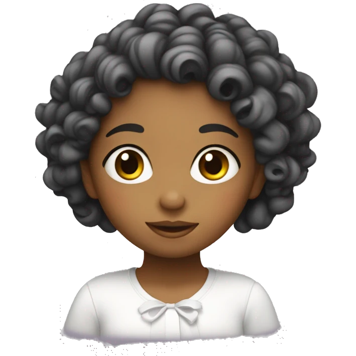 niña con rizos  emoji