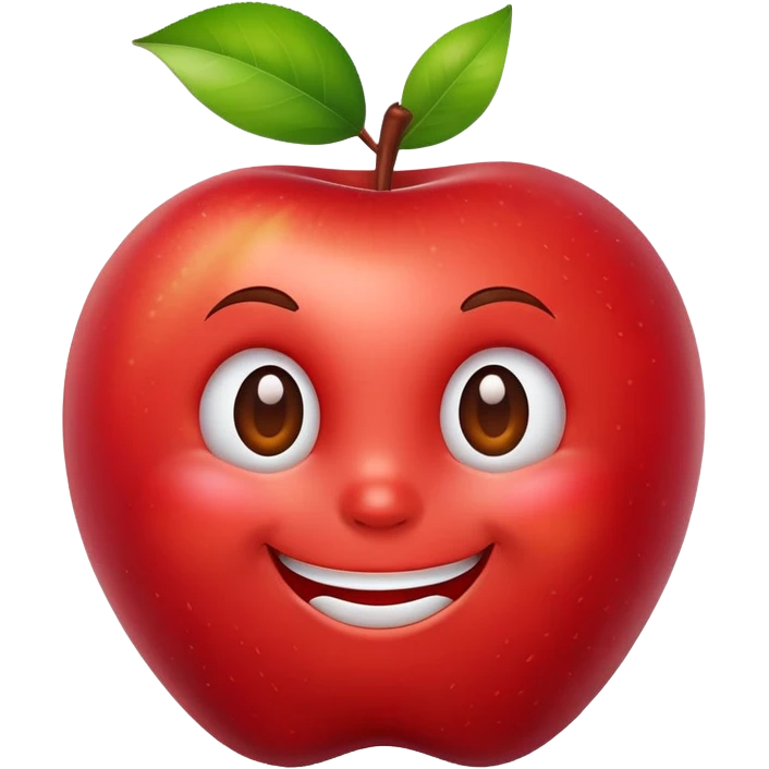 apple with smirking face emoji
