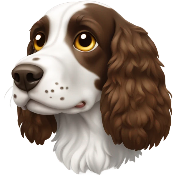 Brown face white body springer spaniel  emoji