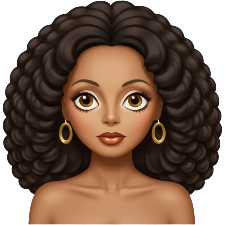 Diana Ross with dark brown hair emoji