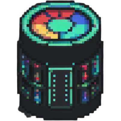 SQLite database logo with compact database symbol in pixel art emoji