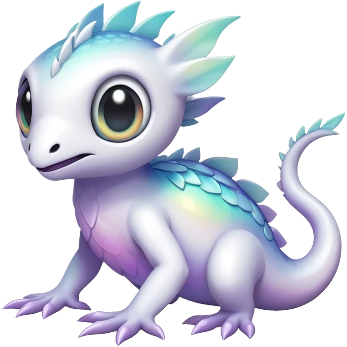  Iridescent white pale fakemon-creature  emoji