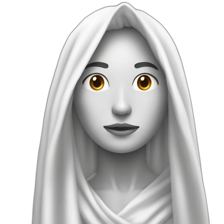humain avec draps blanc  pointe au dessus de  tête emoji