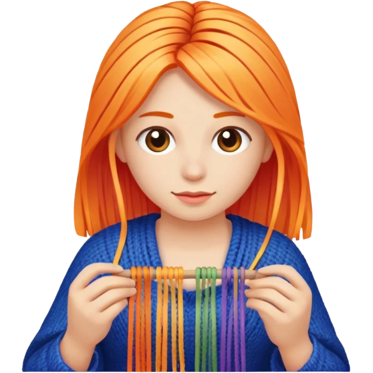 Una persona tejiendo  emoji