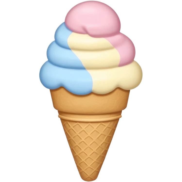 Cute ice cream emoji illustration, pastel flat style
Alice Blue, Naples Yellow, Powder Blue, Yale Blue color palette
Minimal, clean vector, soft rounded shapes, sticker-ready emoji