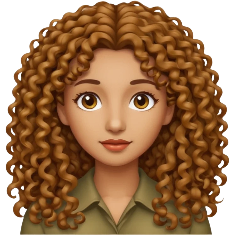 long hair light brown curly olive skin emoji
