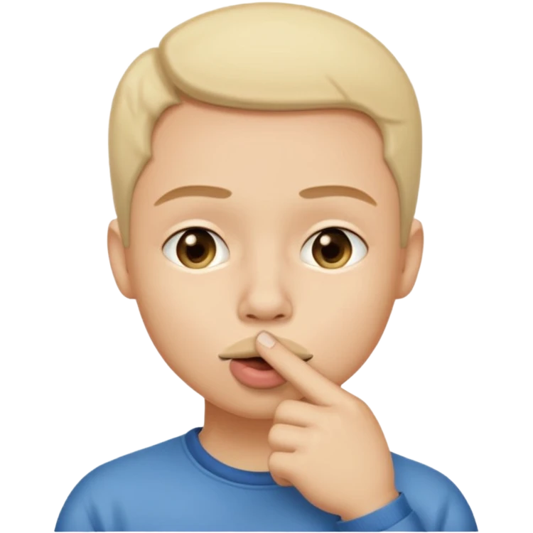 Shush emoji with finger on mouth emoji
