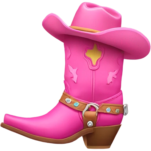 A Pink Cowboy Boot with Spurs emoji
