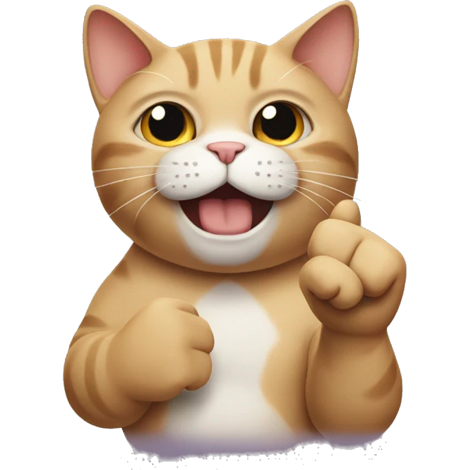Cat that show third finger like saying I hate you emoji