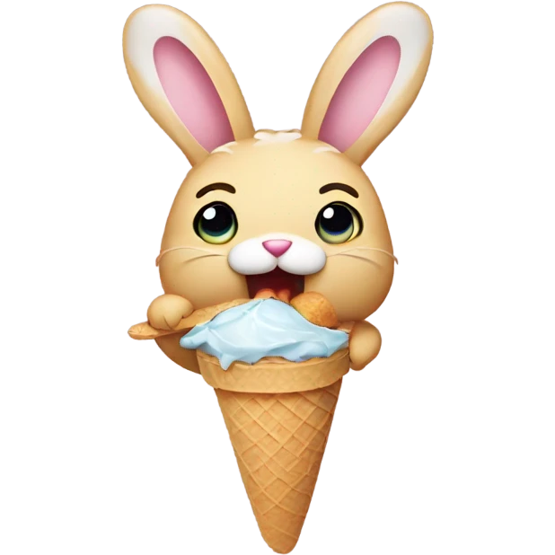 bunny eating ice cream emoji