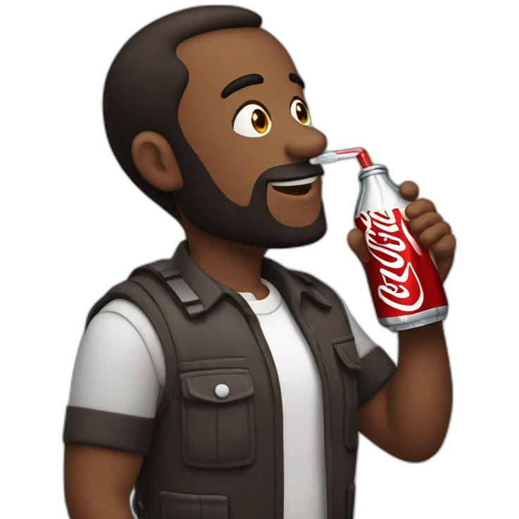 Man drinking diet coke emoji