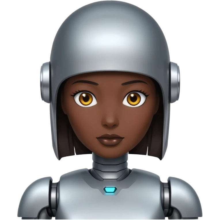 female robot with dark hair emoji